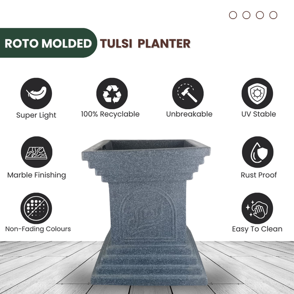 Green Paradise® Temple Base Roto Molded Tulsi High Qaulity Premium Planter