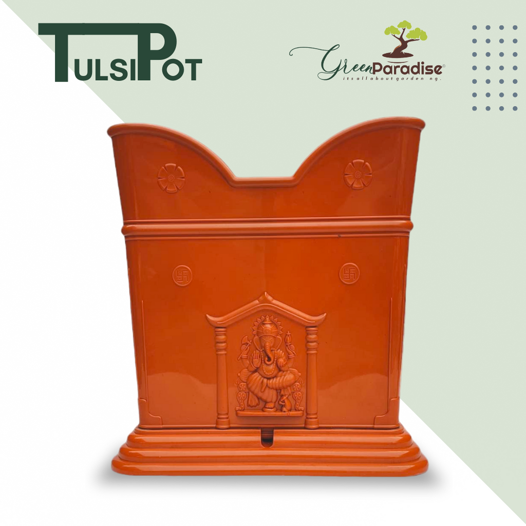 Green Paradise® Tulsi Planter Premium Quality Plastic Pot ( terracotta )