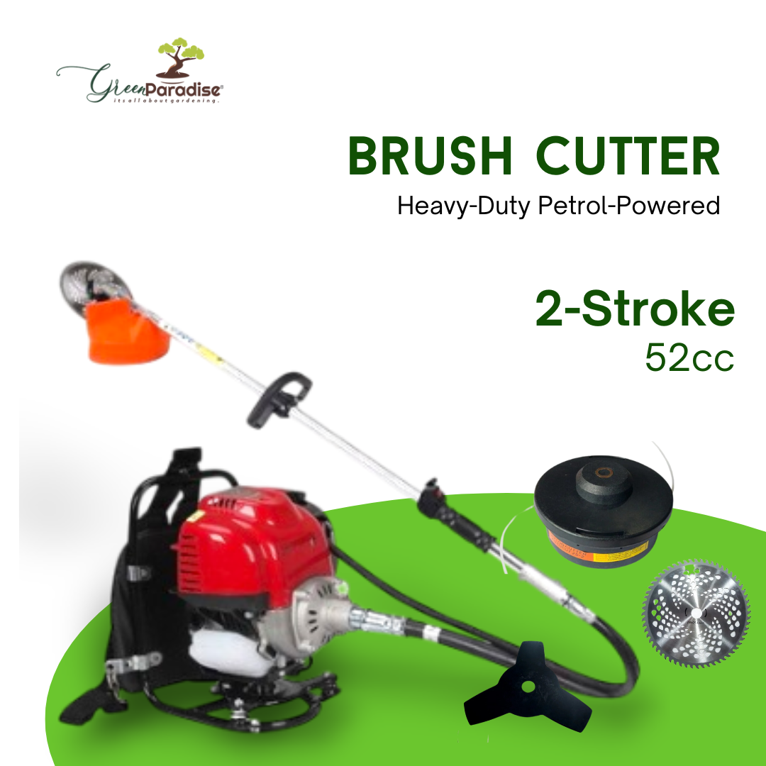 Green Paradise® Heavy-Duty 52cc 2-Stroke Backpack Brush Cutter and Grass Cutter Machine with Weeder Tiller Combo Set