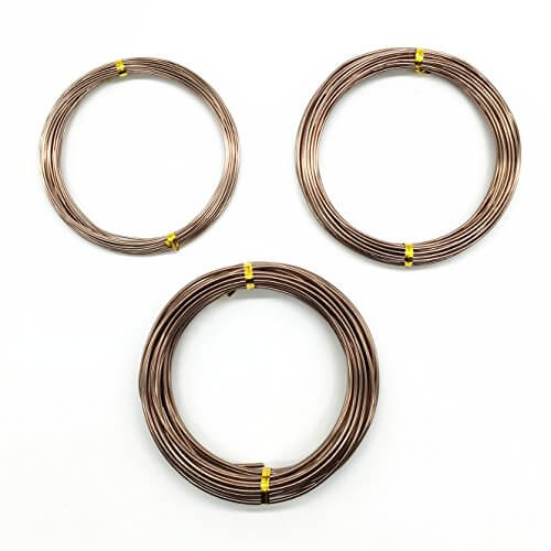 Bonsai Training Wires 3 Size Starter Set 300 feet (1mm, 1.5 mm, 2.0 mm, Each 100 ft, Copper Color)