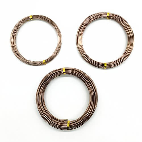 Bonsai Training Wires 3 Sizes  Set 300 feet (2mm, 2.5 mm, 3.0 mm, Each 100 ft, Copper Color)