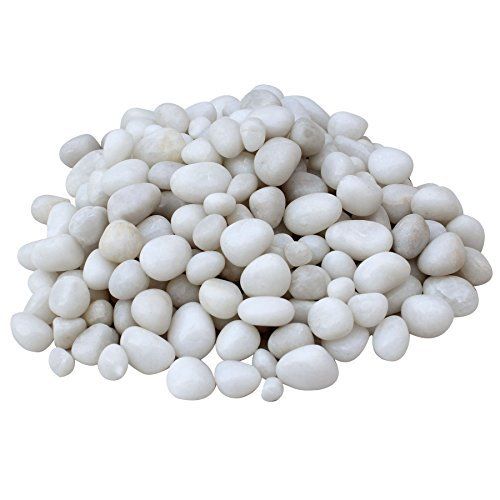 Polished Glossy Pebble Stones 1 kg Medium 1-2inches , White Color