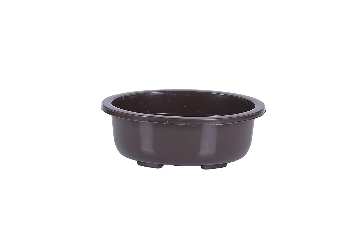 Green Paradise® Oval Bonsai Pot(  Set of 5 ) | 5.5 Inch Plastic Bonsai Training Pots | Purple Clay Color Small Planters for Indoor & Outdoor Plants