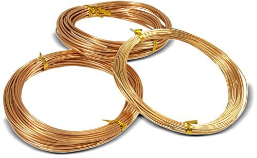 Bonsai Training Wires 3 Size Starter Set 150 feet (1mm, 1.5 mm, 2.0 mm, Each 50 ft, Copper Color)