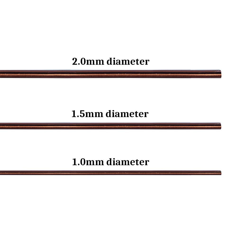 Bonsai Training Wires 3-Size Starter Set 300 feet (1mm, 1.5 mm, 2.0 mm, Each 100 ft, Copper Color)