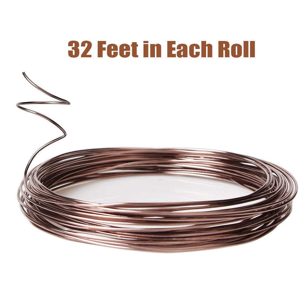 Quality Brown Long Lasting Bonsai Training Wire Set of 3 Sizes - 1.0mm, 1.5mm, 2.0mm, Corrosion and Rust Resistant (32 Feet Each Size)