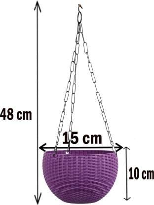 Flower Pot Hanging Basket with Hook Chain for Home Garden Office Balcony Grower Planter-Size 6 Inch