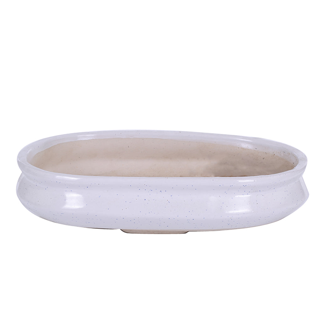Green Paradise® Ceramic Pot Size 14'' Oval Shape for Bonsai Trees Succulents Fairy Gardens and Miniature Gardens Bonsai Planter