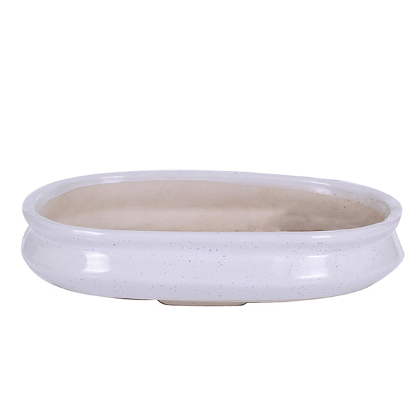 Green Paradise® Ceramic Pot Size 14'' Oval Shape for Bonsai Trees Succulents Fairy Gardens and Miniature Gardens Bonsai Planter