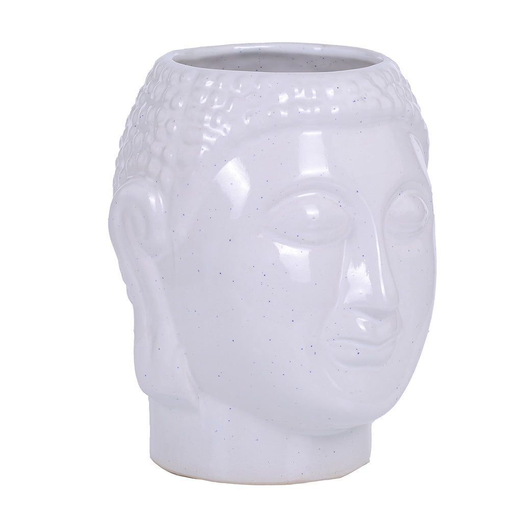 Green Paradise® White Ceramic Pot Hand Made with Famous Mughal Art for Home Decoration,Gift Item,Indoor Planter,Birthday Gift & Diwali Gift