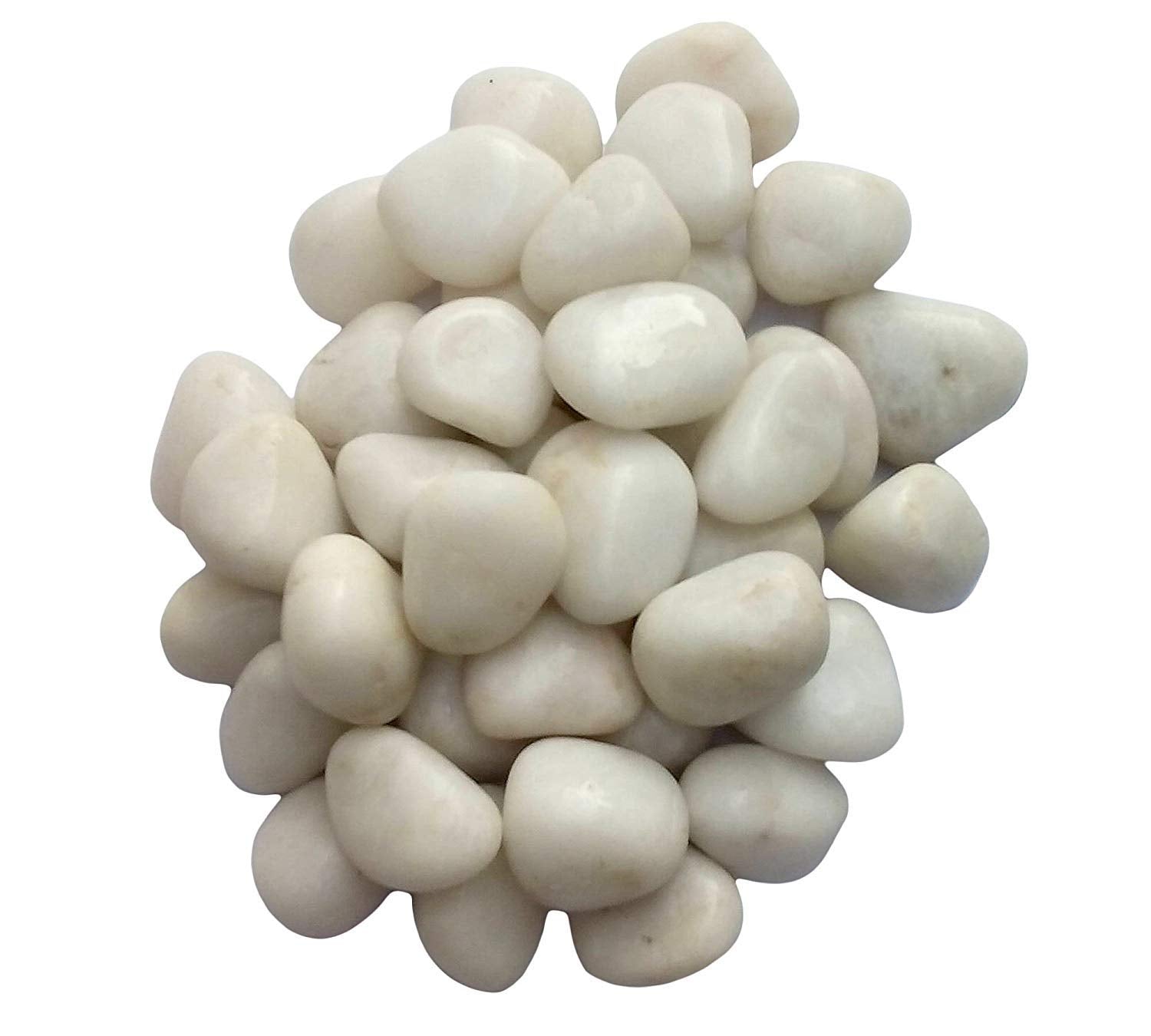 Pebbles Glossy Home Decorative Vase Fillers Stone White, 2 KG