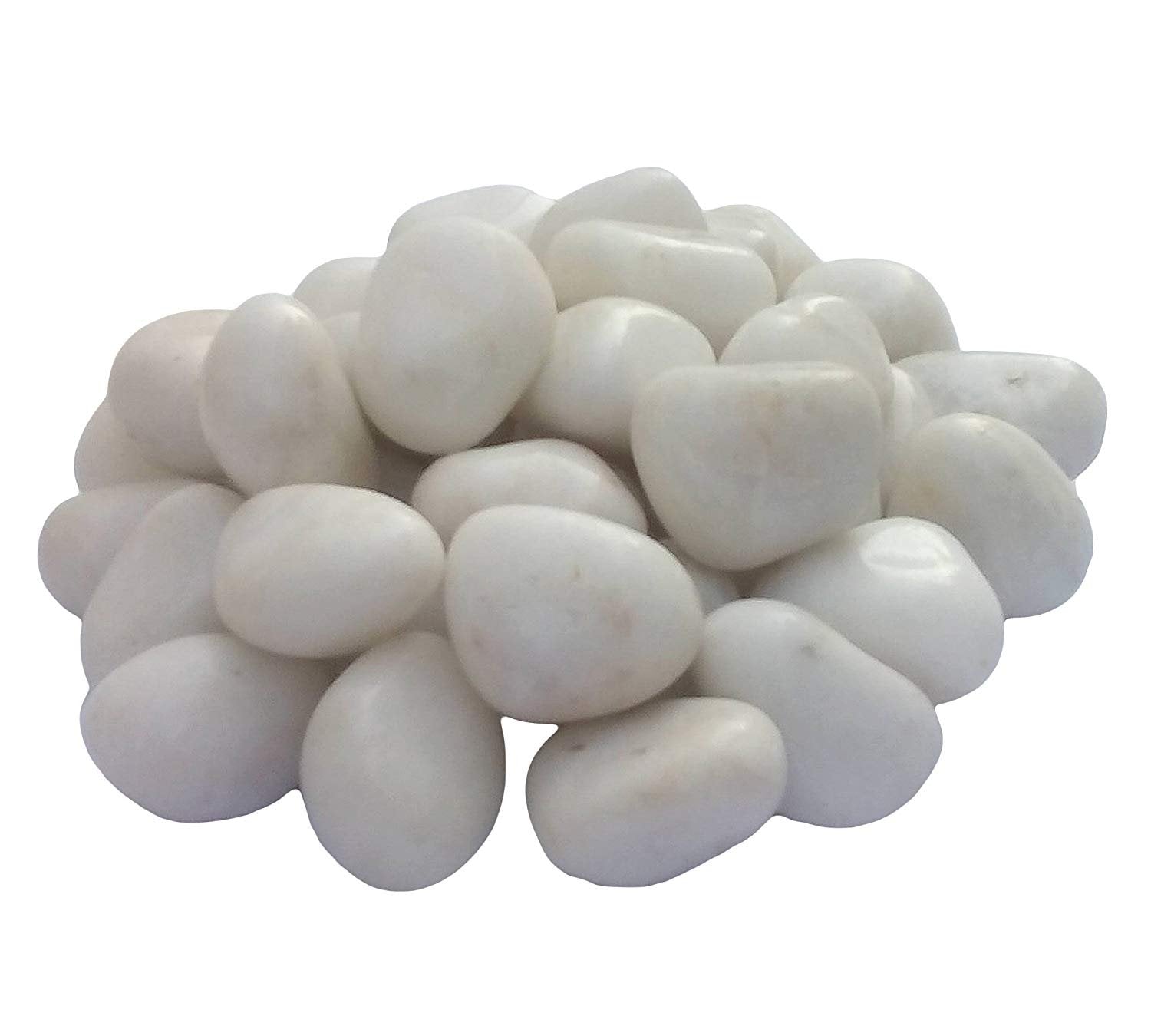 Pebbles Glossy Home Decorative Vase Fillers Stone White, 2 KG