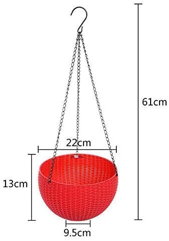 Green Paradise® Plastic Flower Pot Hanging Basket With Hook Chain, Multicolour Size 8 Inch