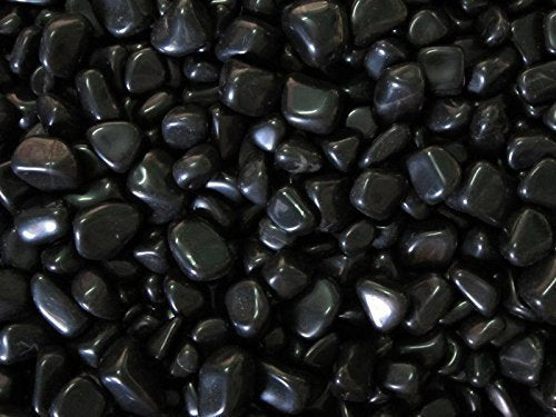 Polished Glossy Black Pebble Stones - 1 kg for Home Decoration, Garden Decoration, Fountain, Aquarium - 400 Grams