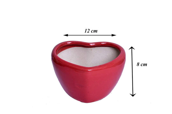 Green Paradise® Heart Shape Glossy Ceramic Pot Glossy Planter
